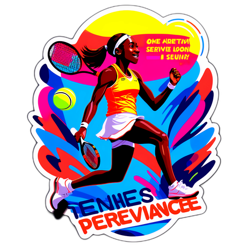 Naklejki przedstawiające Coco Gauff w akcji