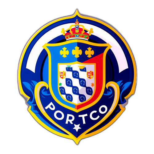 Sticker Porto FC z kolorami zespołu i elementami kultury portugalskiej