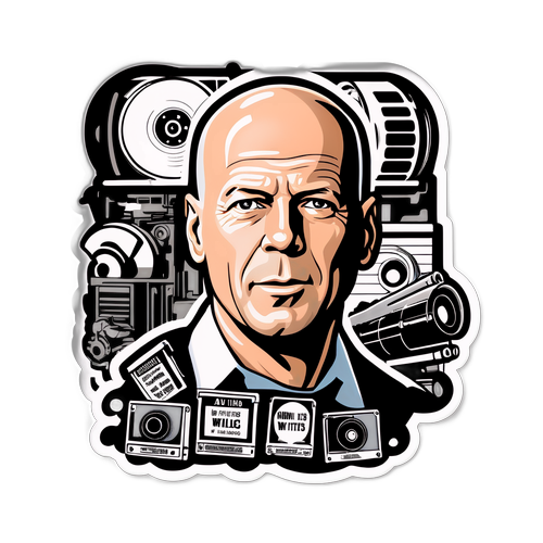 Bruce Willis Action Sticker