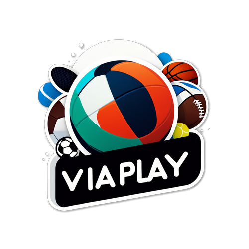 Sticker met Viaplay-logo en sportelementen