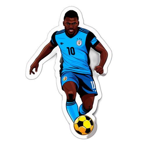 Sticker cu Samuel Asamoah, jucător de fotbal plin de energie