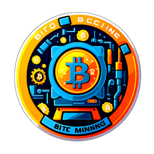 비트코인 채굴 기계 디자인 스티커