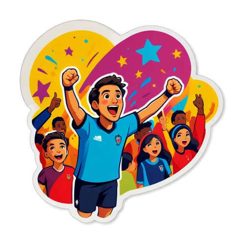 Sticker thể hiện sự phấn khích khi xem trận đấu