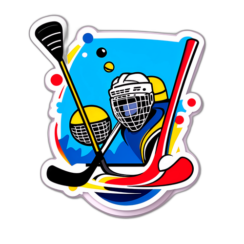 Jääkiekkomaila ja kiekko Mestis-tapahtumassa