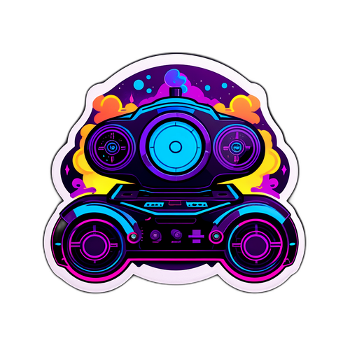 Futuristisk Dampfabrik Koncept Sticker