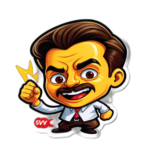 Καρικατούρα του Αλαβάνου σε δράση