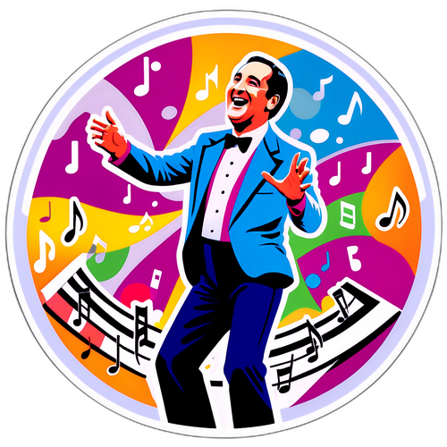 Retro-tema klistremerke med Neil Sedaka