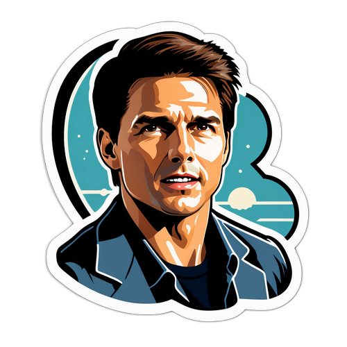 Ilustrație minimalistă a lui Tom Cruise