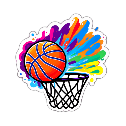 Vibrant Basketball Hoop Sticker