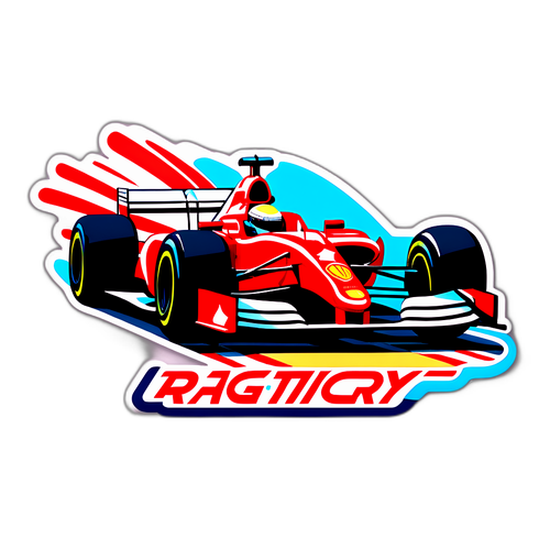 Sticker ng F1 na may Racing Track at 'Racing to Victory!'