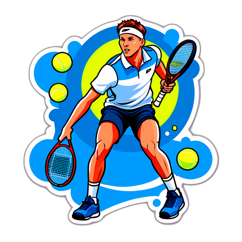 Ilarawan si Jannik Sinner na may Raket ng Tennis