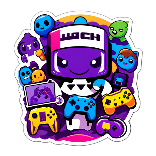 Farverig og sjov gaming sticker