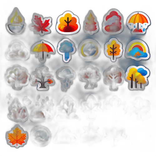 สติกเกอร์ธีมฤดูใบไม้ร่วงสำหรับการสื่อสารเกี่ยวกับสภาพอากาศและการเตรียมพร้อม