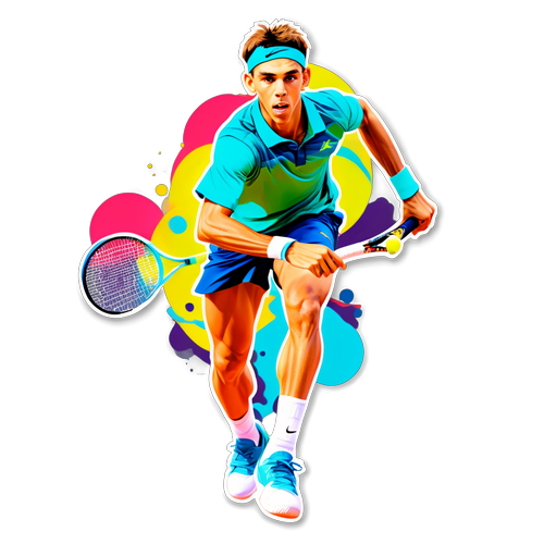 Dynamisk Tennis Inspiration: Alex de Minaur i Aktion