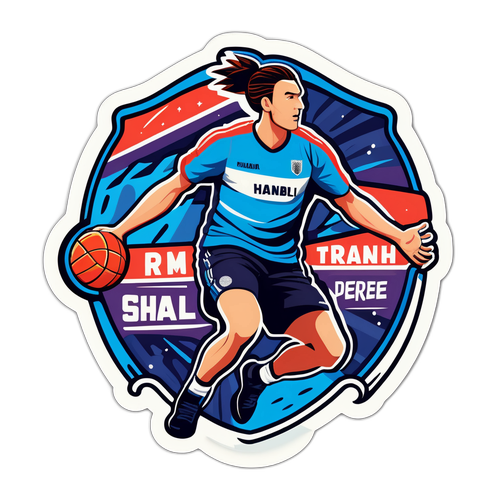 Moderne håndbold sticker med inspirerende citater