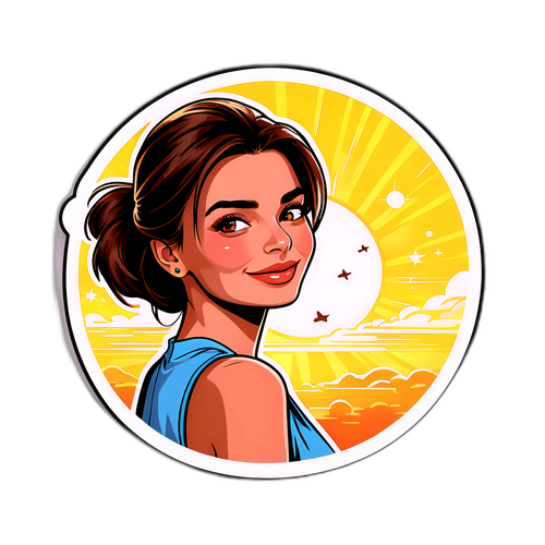 Onnellinen Emilia Ratajkowski auringon alla