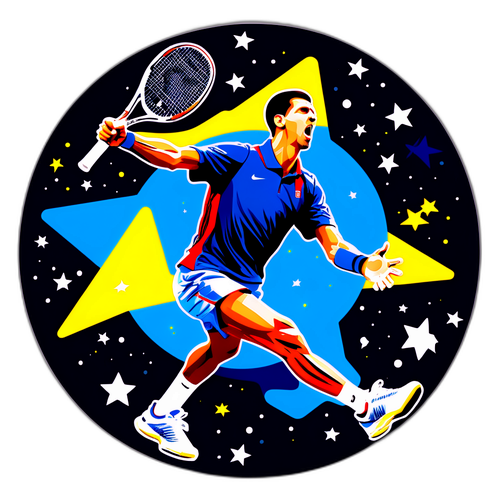 Diseño moderno de Novak Djokovic en acción