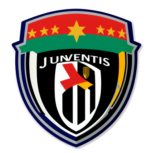 Sticker met Juventus-logo en Italiaanse vlaggen