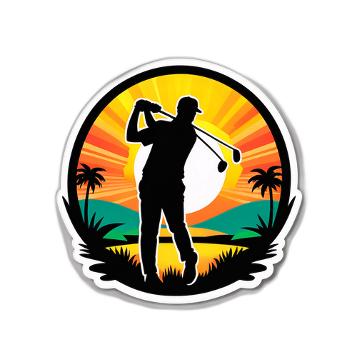 Elegant Golf Swing med Soluppgång