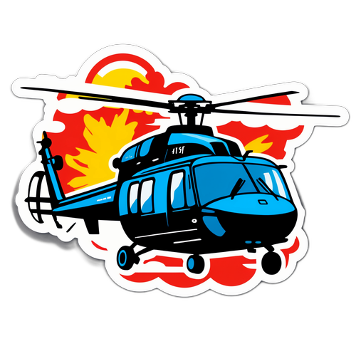 응급 상황에 대응하는 119 헬리콥터 스티커