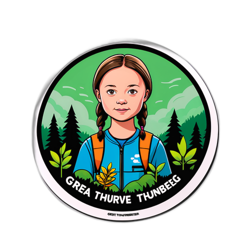 Proaktiv klistremerke av Greta Thunberg som planter trær