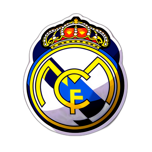 Real Madrid Logo Klistermärke med Dynamisk Fotbollsdesign