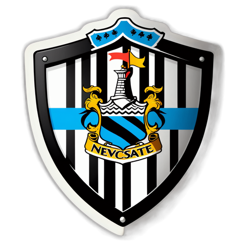 Escudo de Newcastle con fondo negro y blanco