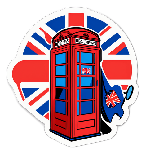 BBC News-tema klistremerke med ikoniske britiske symboler