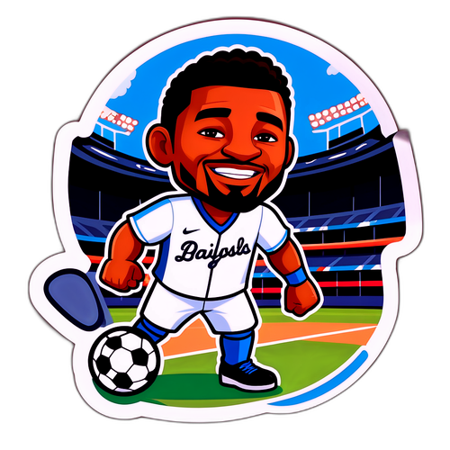 Sticker divertido de jugador de liga