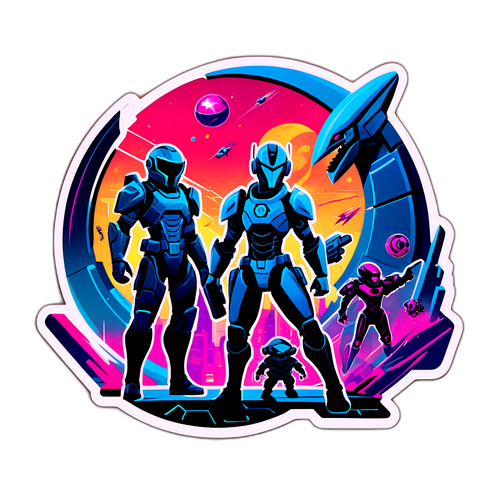 Персонажи, играющие в Arc Raiders на фоне футуристических технологий