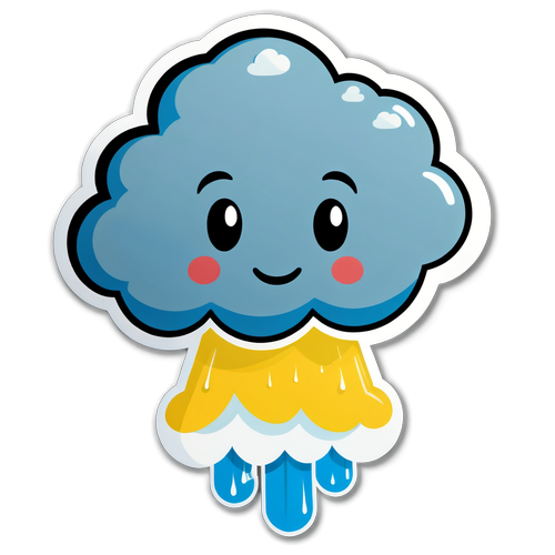 Humorvolle Wolke mit Regenschirm