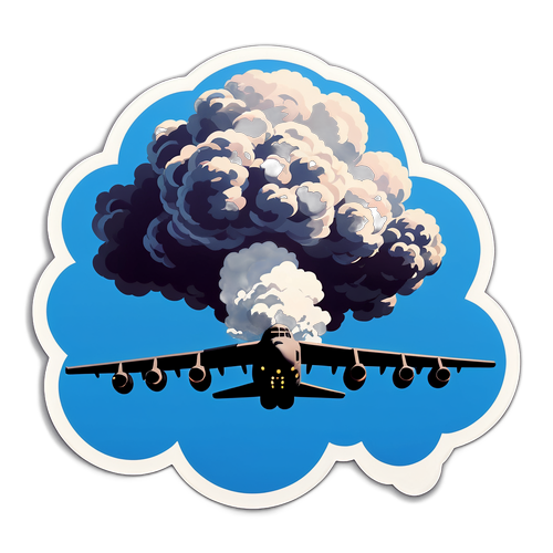 Động cơ B-52 với đám mây khói