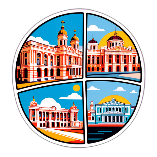 Стікери зображеннями Одеси в ретро стилі