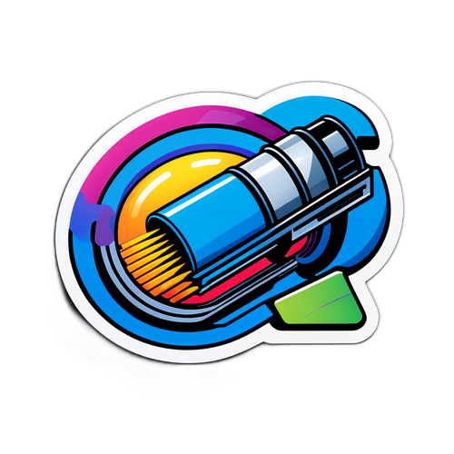 독창적인 기술 스티커: 마이크론 제품 주제로 한 혁신적인 이미지