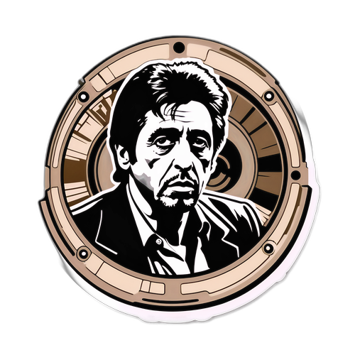 Vintage-stil klistermærke af Al Pacino
