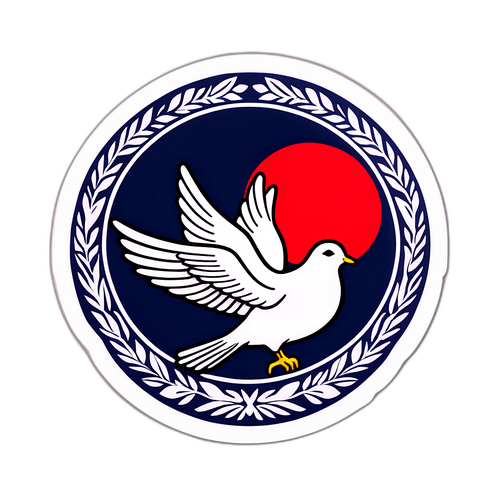 和平鸽与日本投降80周年纪念贴纸