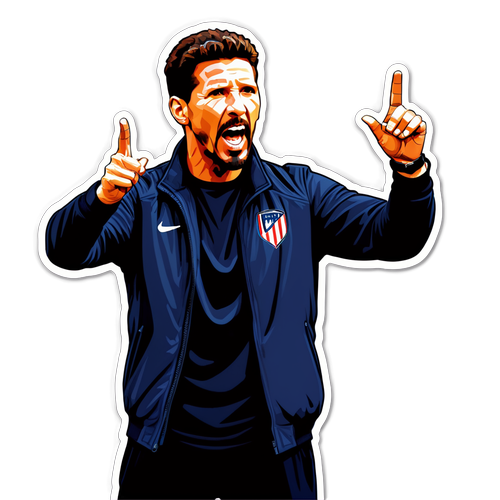 Sportowa naklejka Diego Simeone z pasją do treningu