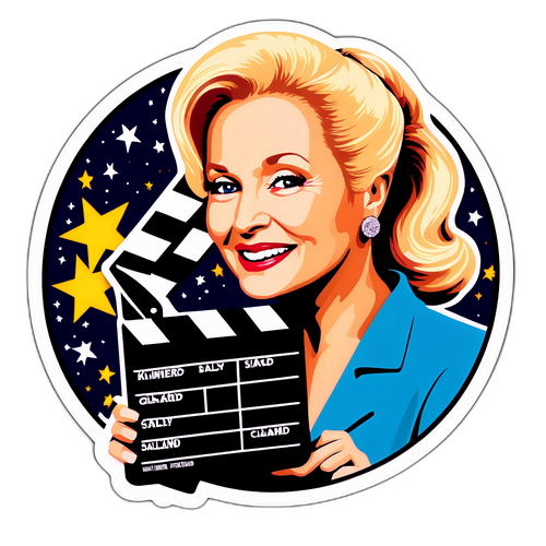 Glamourøs Sally Kirkland med filmklapper