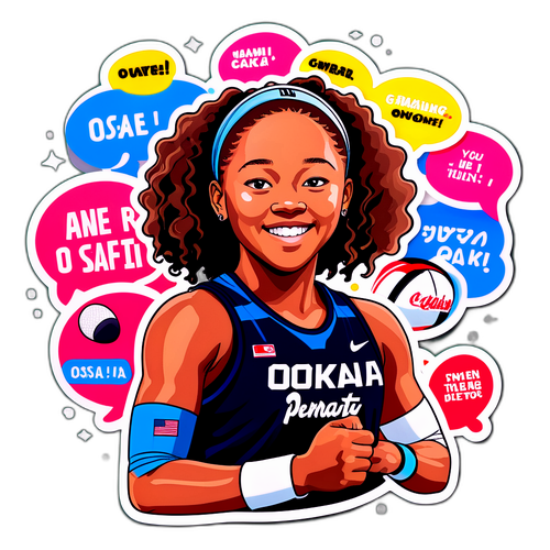 Autocollant de Naomi Osaka avec des citations inspirantes sur le sport et la persévérance
