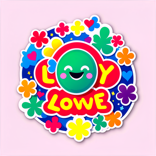 Gelukshart! Ontdek de Magie van 'Lucky Love' Met deze Kleurrijke Sticker!