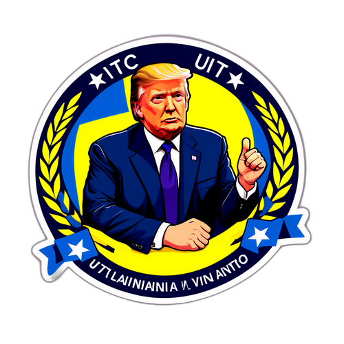 政治讽刺贴纸：特朗普与乌克兰