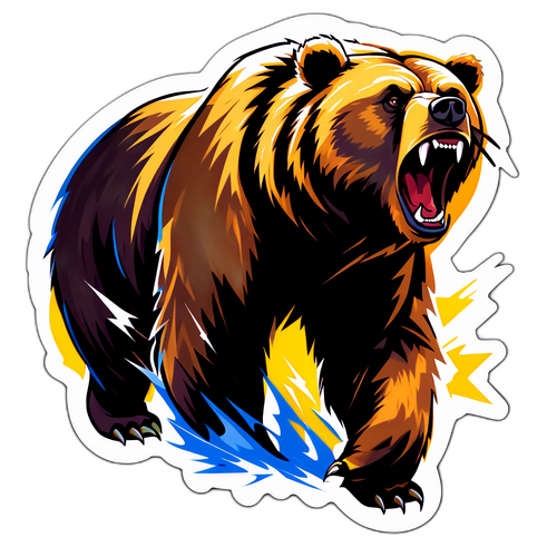 面對雷霆的灰熊貼紙