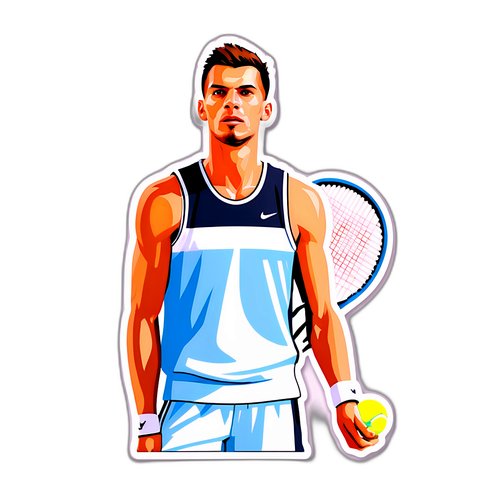 Aleksandar Vukic motiviert auf dem Tennisplatz