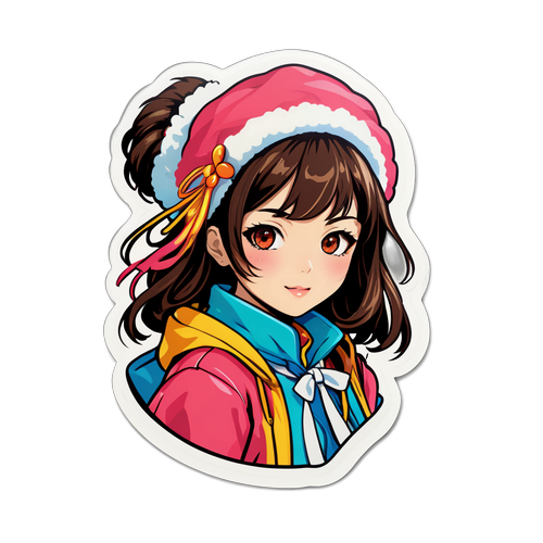 独特なファッションをテーマにしたカラフルなステッカー