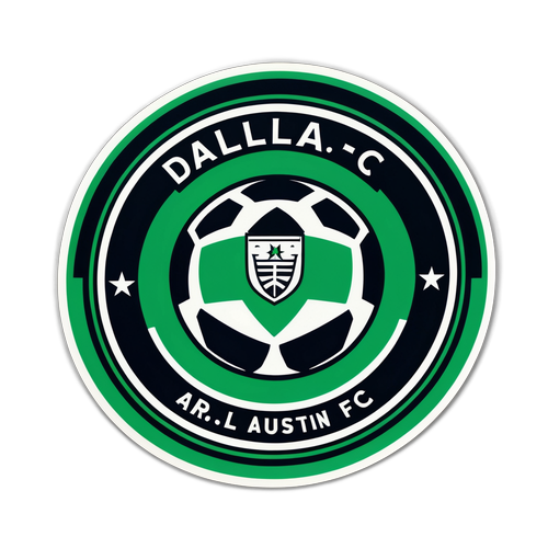 Stiker Gaya dengan Desain Split Logo Dallas dan Austin FC