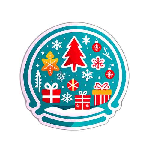 Adesivo de Férias com Símbolos Festivos