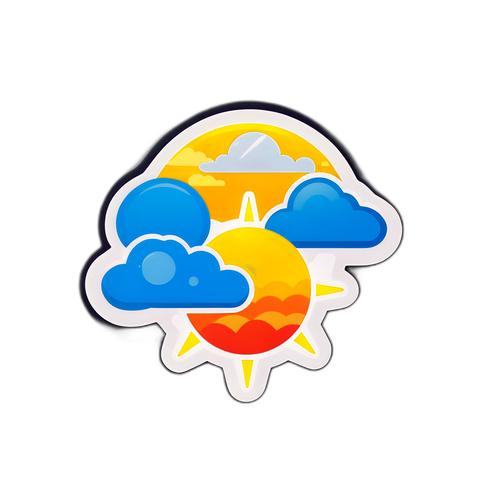 Etichetă cu simboluri meteorologice