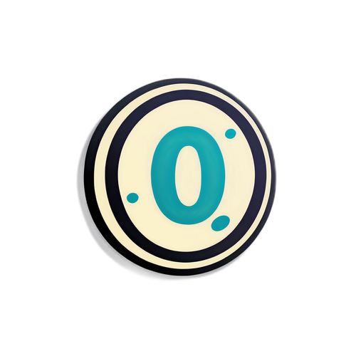 シンプルでインパクトのあるデザインの0のステッカー