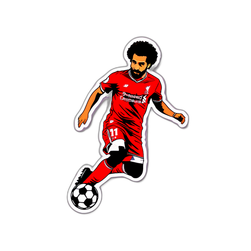 Силует Мохамеда Салаха з м'ячем у динамічному стилі