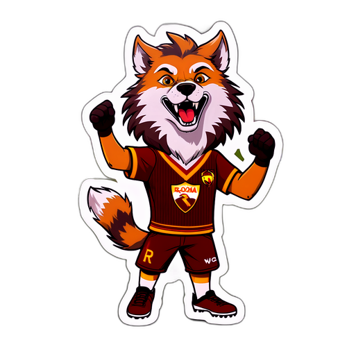 Nhãn dán nghệ thuật của linh vật sói AS Roma